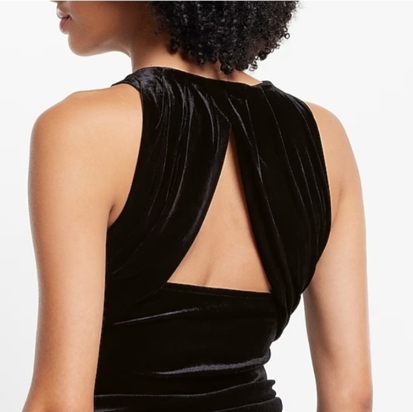 NWT Express Size XS Velvet Back Cutout Bodysuit - Picture 5 of 7